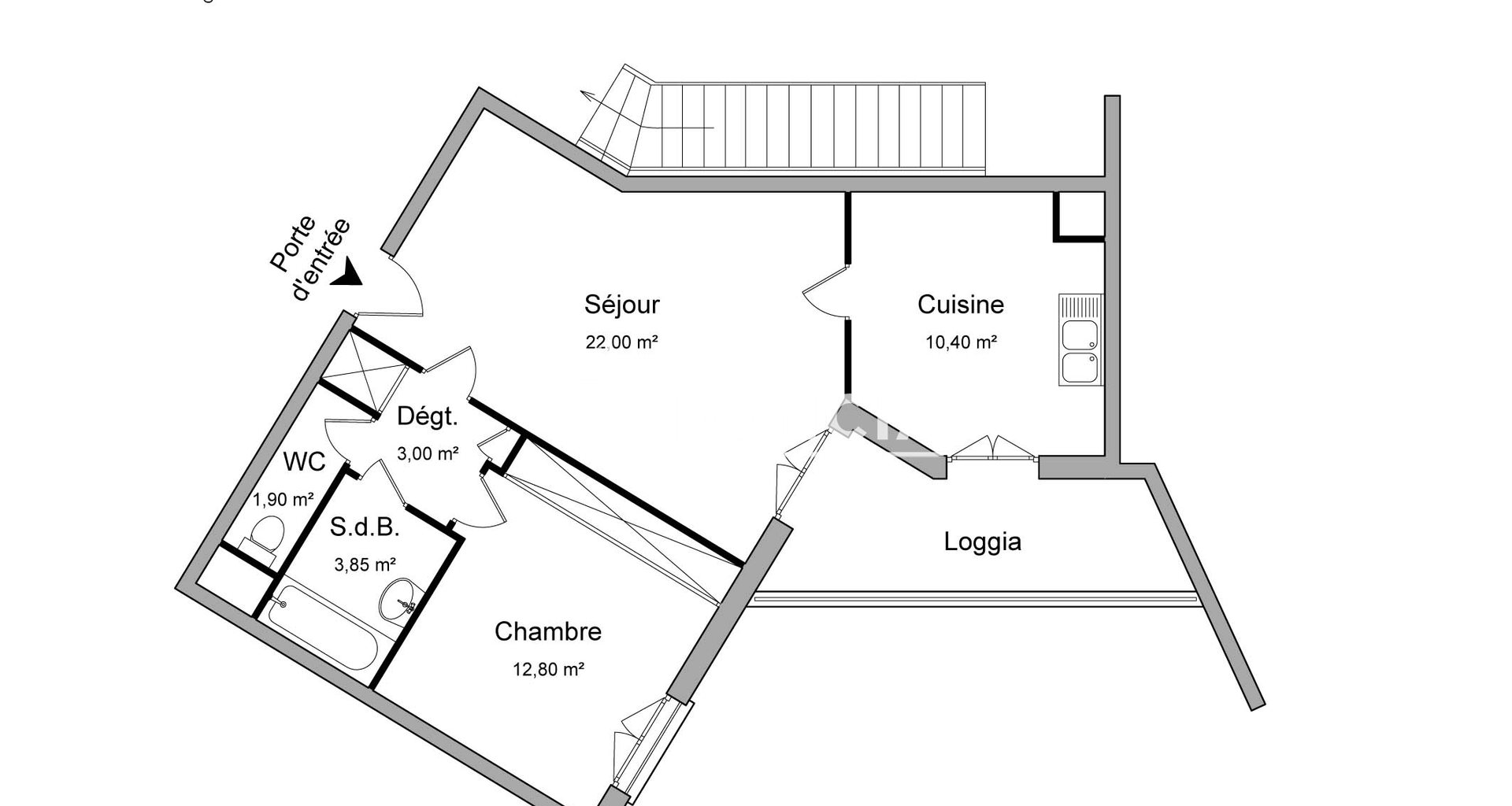 Appartement à louer, 53m², Quincieux