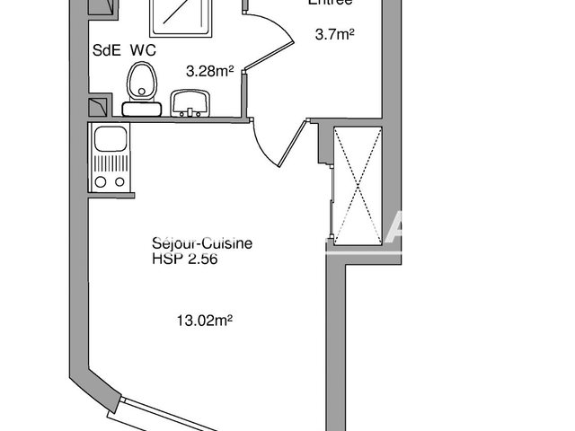 Appartement à louer, 20m², Tours