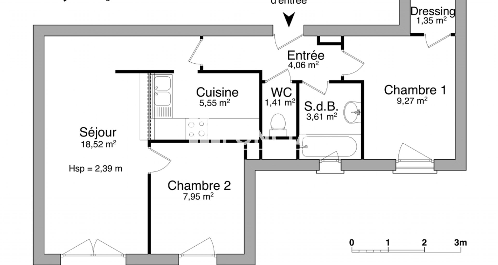 Appartement à louer, 51m², Saint-Gratien
