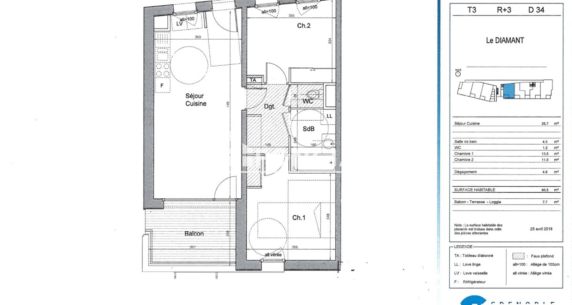 Appartement à louer, 60m², Saint-Egrève