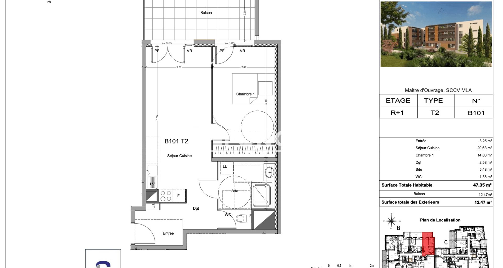 Appartement à louer, 47m², Morières-lès-Avignon