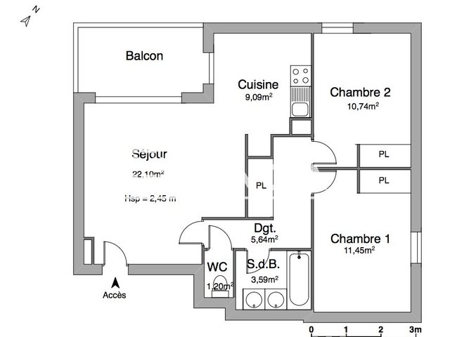 Appartement à louer, 63m², Lormont