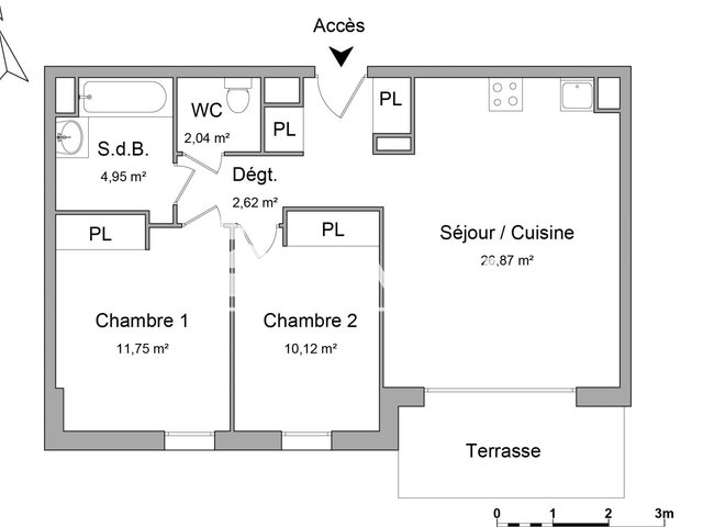 Appartement à louer, 58m², Parempuyre