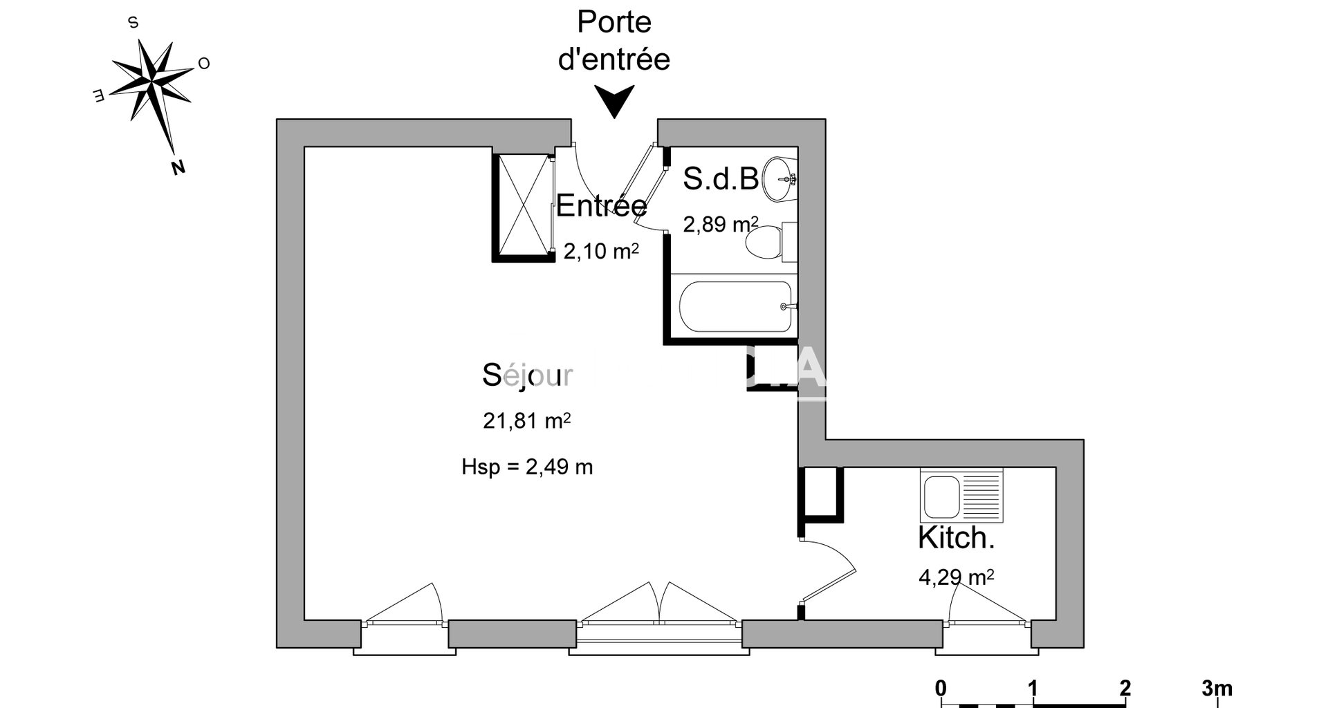 Appartement à louer, 31m², Cergy