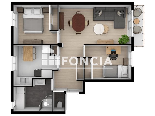Appartement à louer, 56m², Le Pont-de-Claix