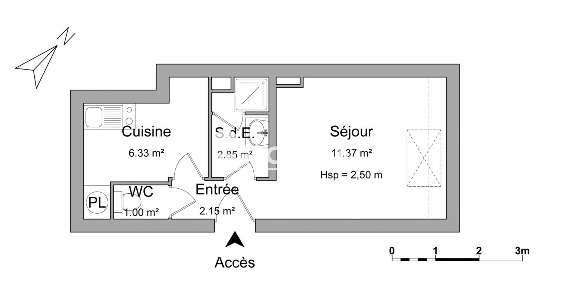 Appartement à louer, 23m², Bezons