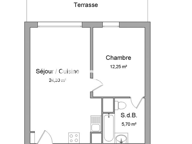 Appartement à louer, 42m², Marseille 8ème