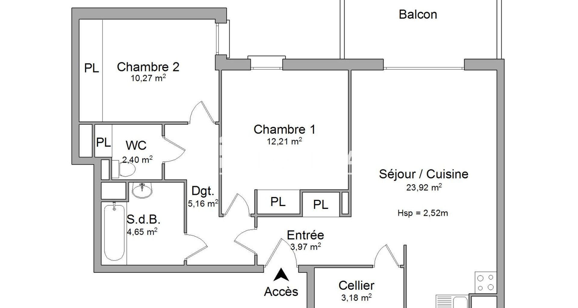 Appartement à louer, 63m², Toulouse
