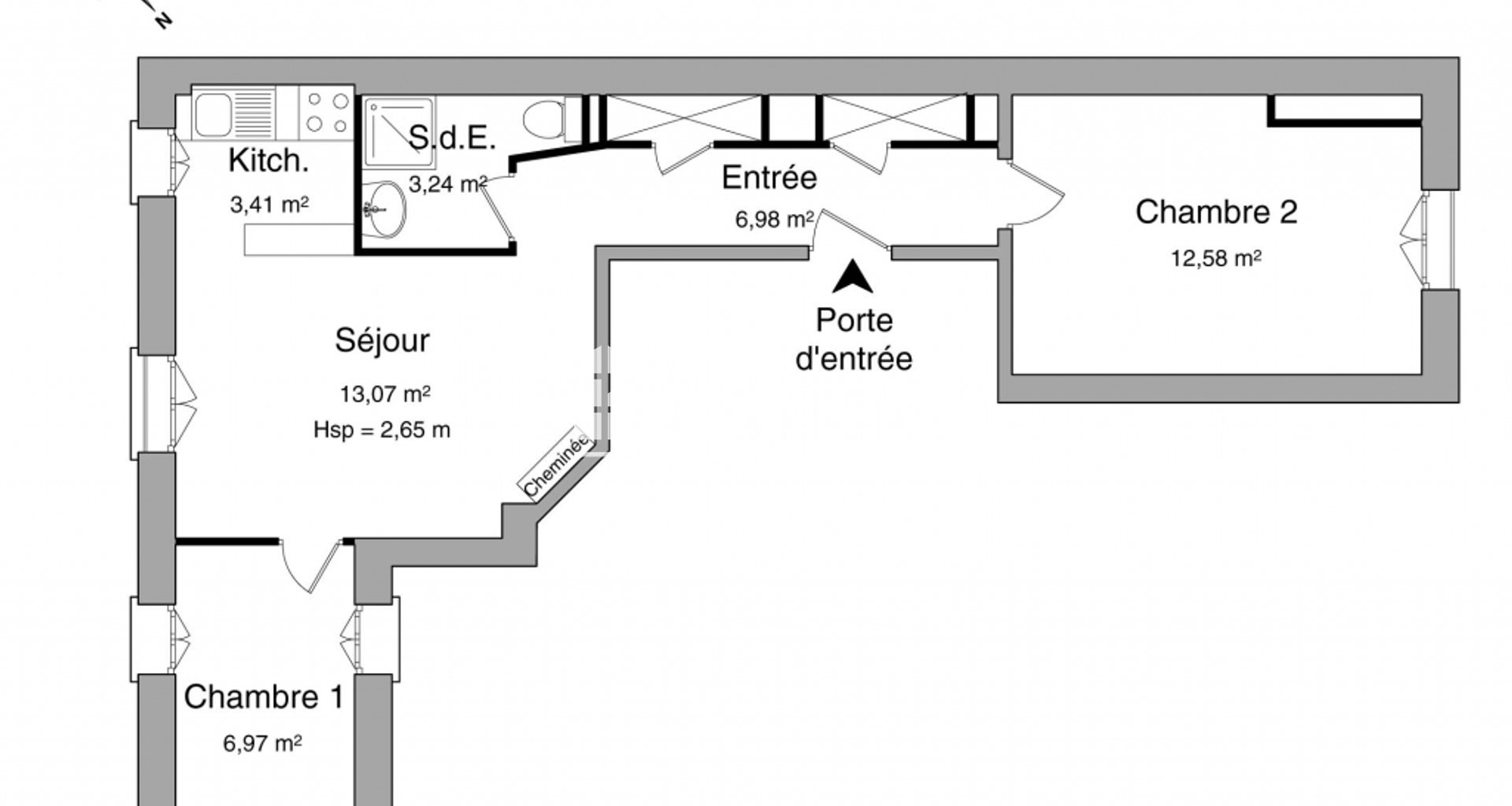 Appartement à louer, 44m², Paris 18ème