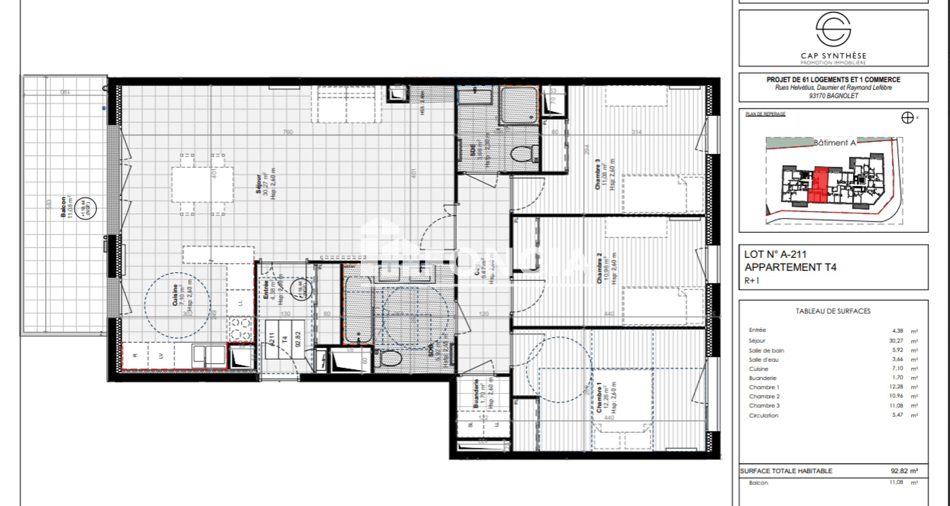 Appartement à louer, 92m², Bagnolet