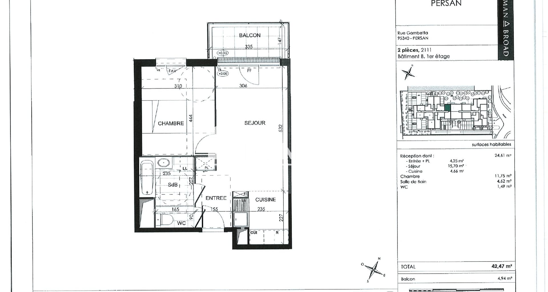 Appartement à louer, 42m², Persan
