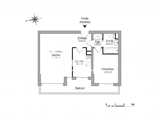 Appartement à louer, 44m², Rouen