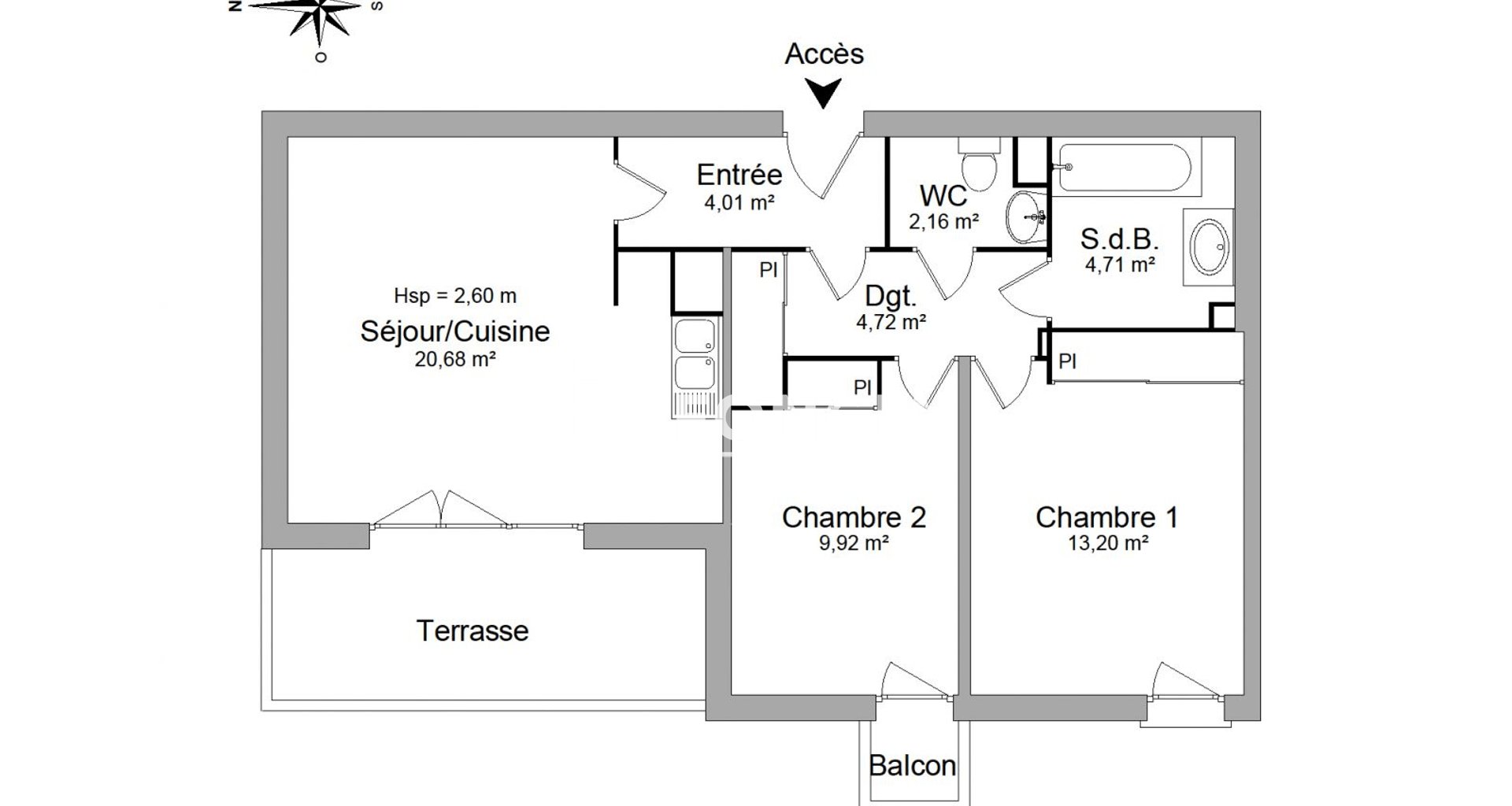 Appartement à louer, 59m², Avignon