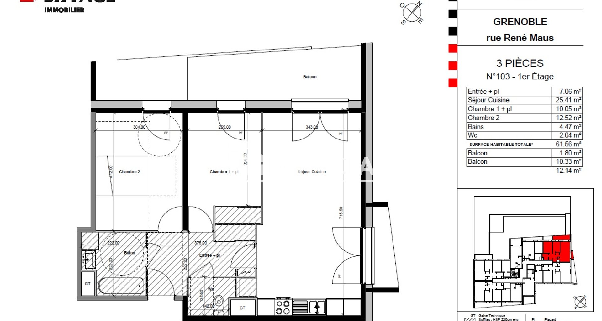 Appartement à louer, 61m², Grenoble