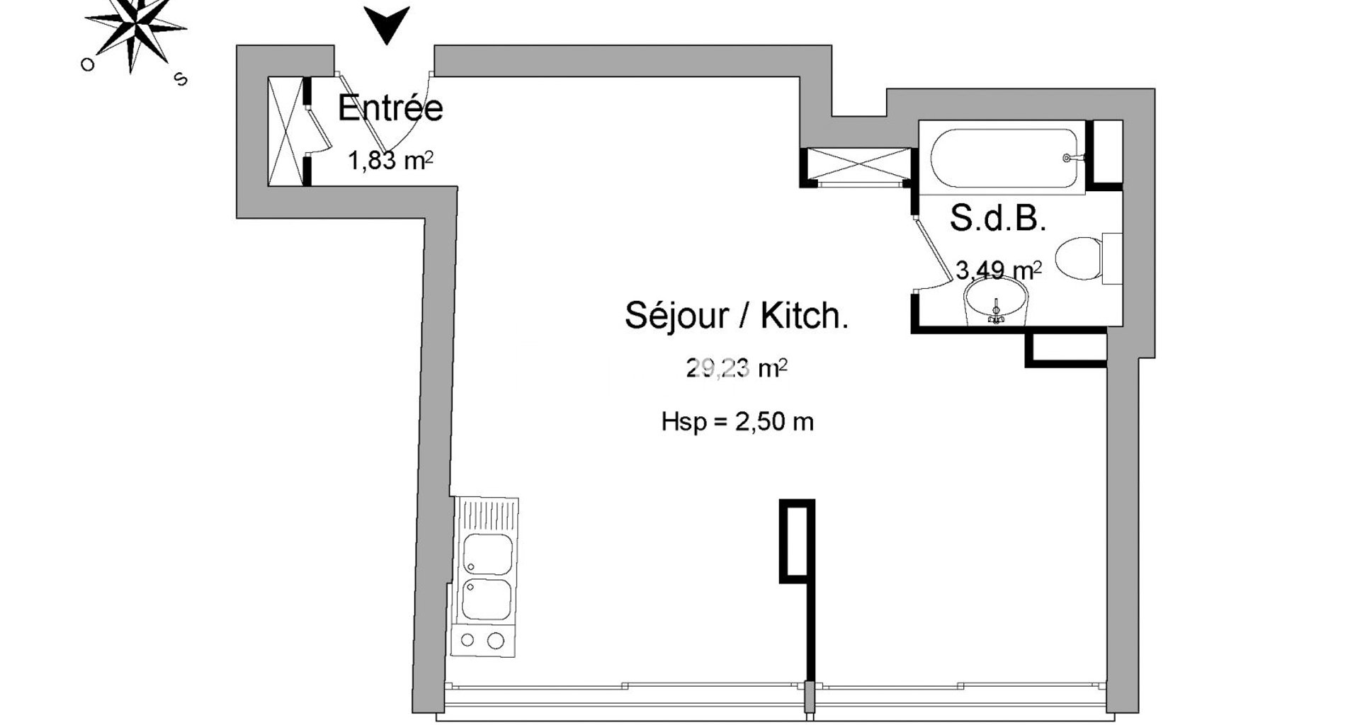 Appartement à louer, 34m², Marseille 9ème