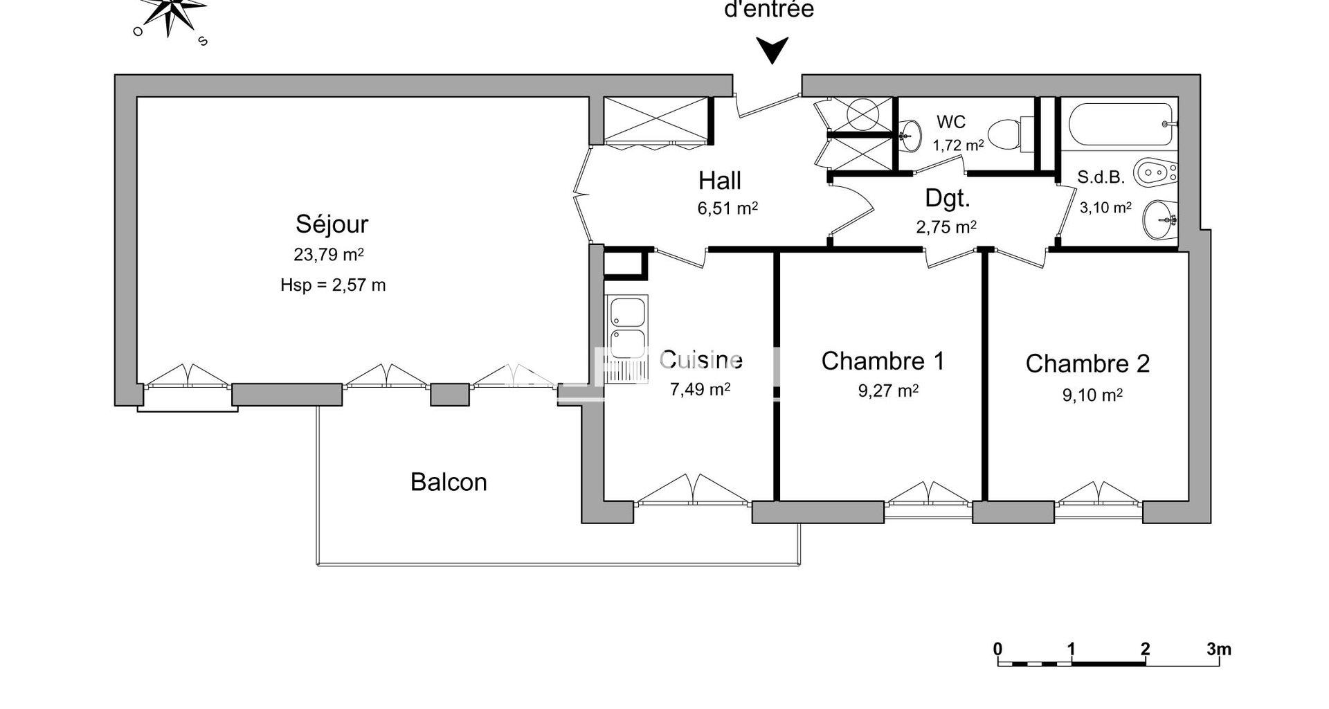 Appartement à louer, 63m², Châtillon