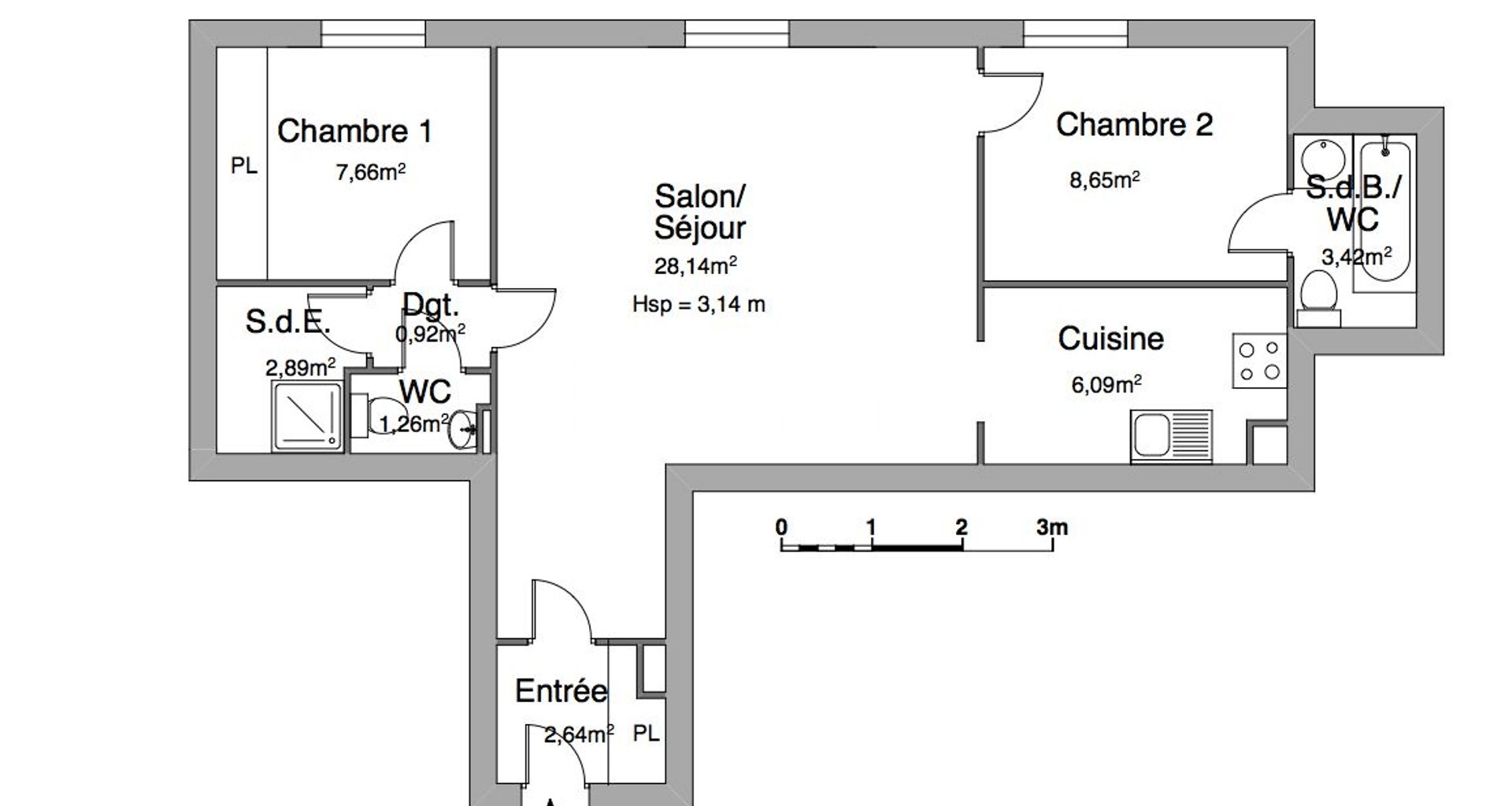 Appartement à louer, 61m², Quimper