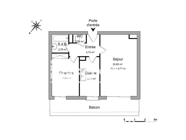Appartement à louer, 46m², Caen