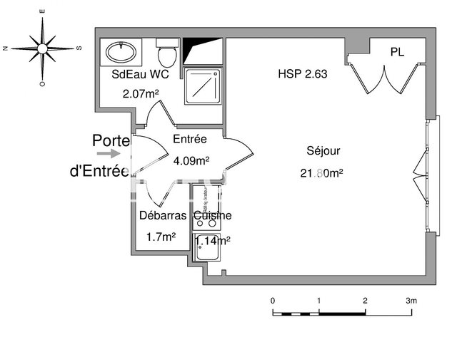 Appartement à louer, 29m², Tours