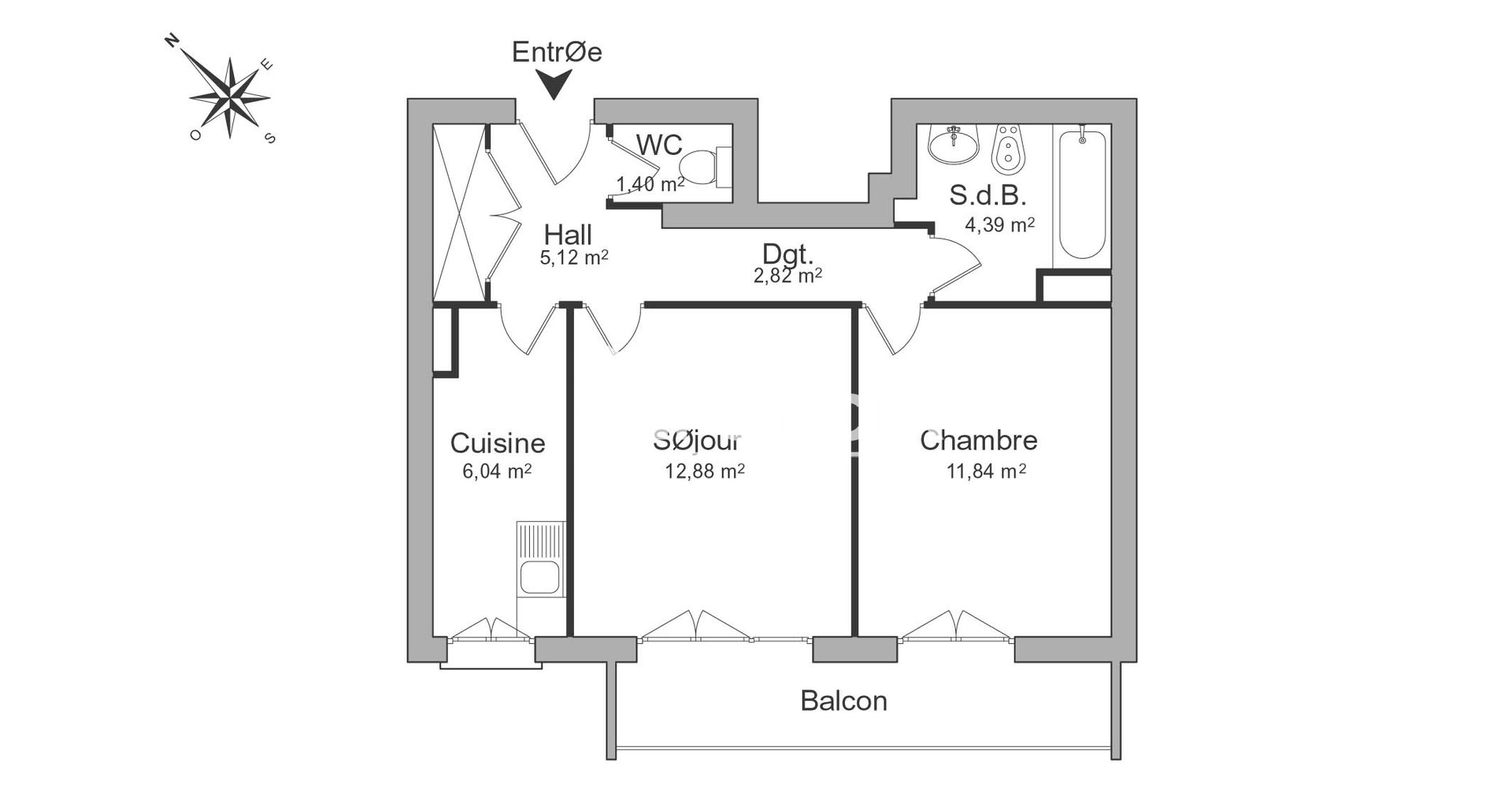 Appartement à louer, 44m², Poitiers