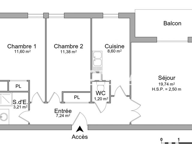 Appartement à louer, 62m², Bonsecours
