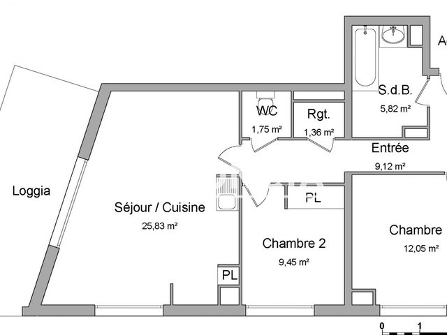 Appartement à louer, 65m², Bordeaux