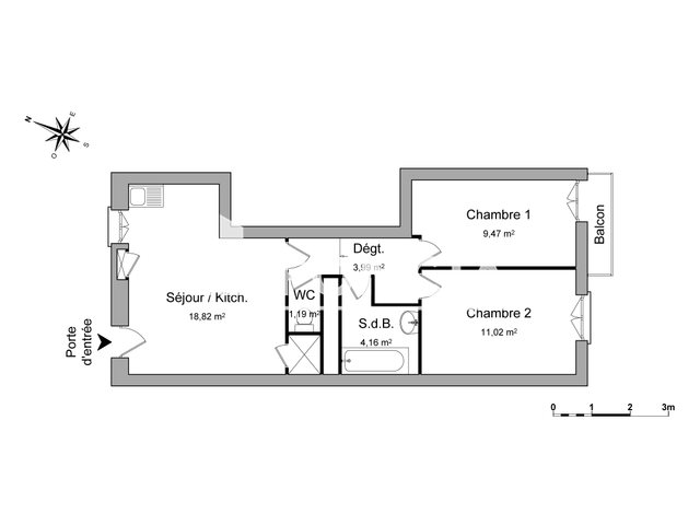 Appartement à louer, 48m², Nîmes