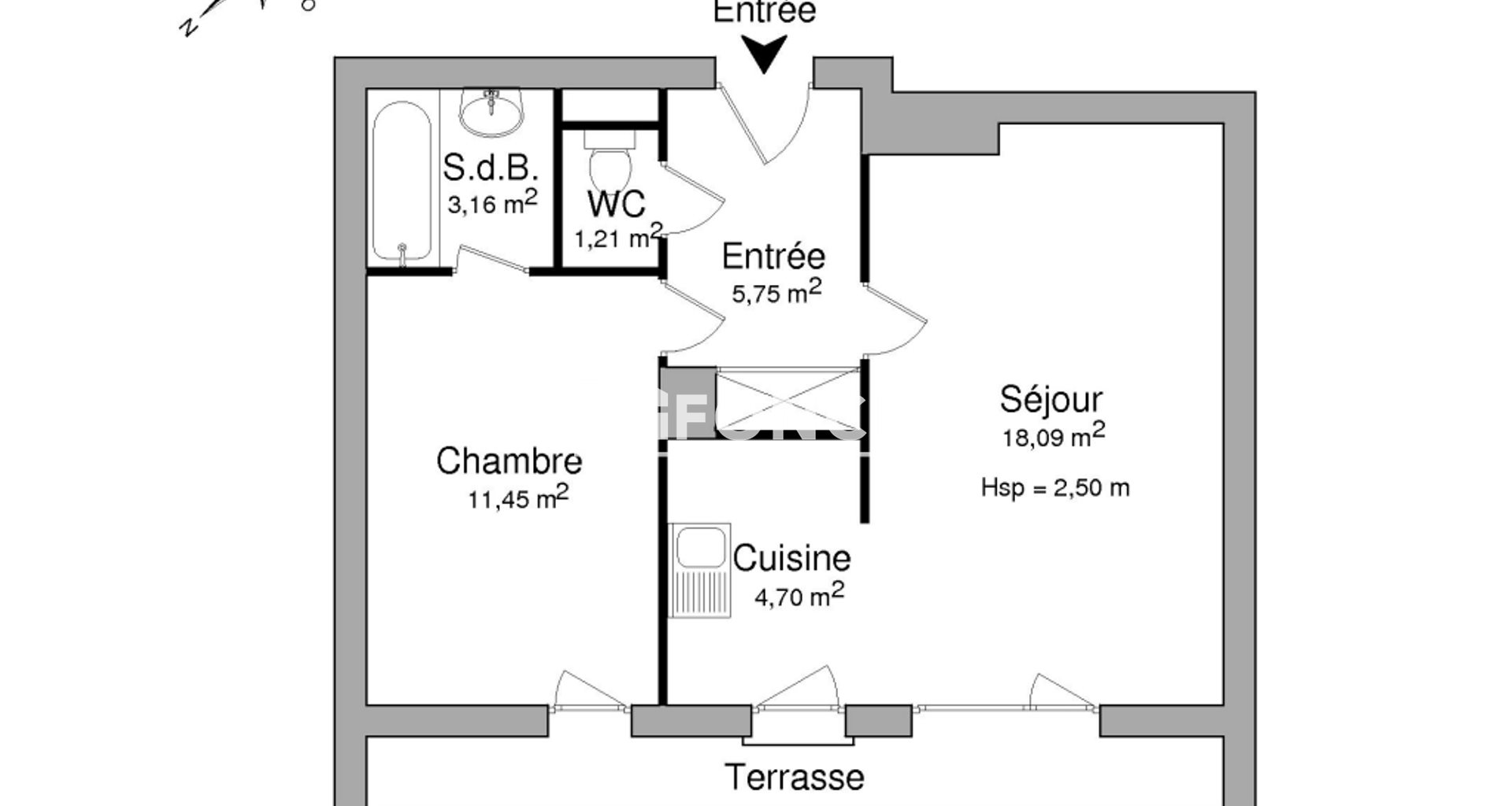 Appartement à louer, 44m², Fresnes