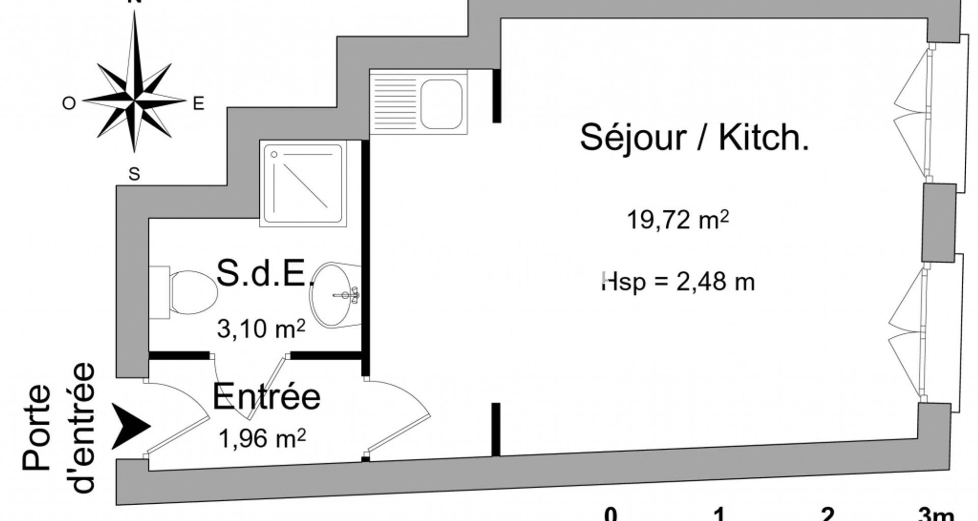 Appartement à louer, 24m², Neuville-sur-Saône