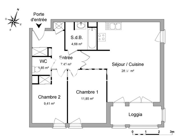 Appartement à louer, 66m², Caen
