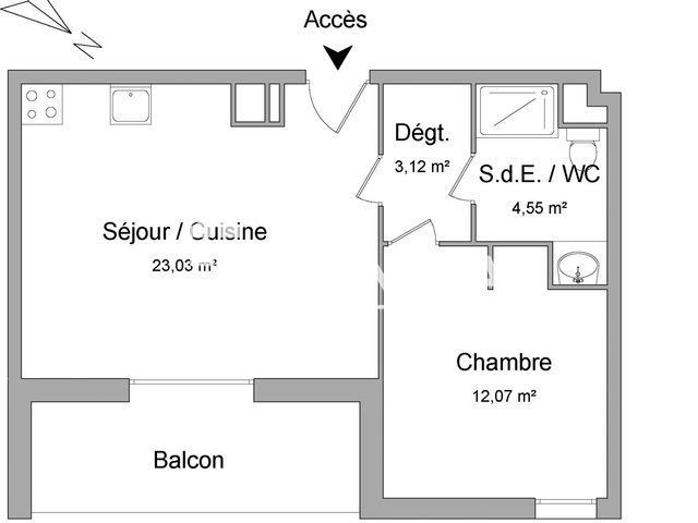 Appartement à louer, 42m², Balma