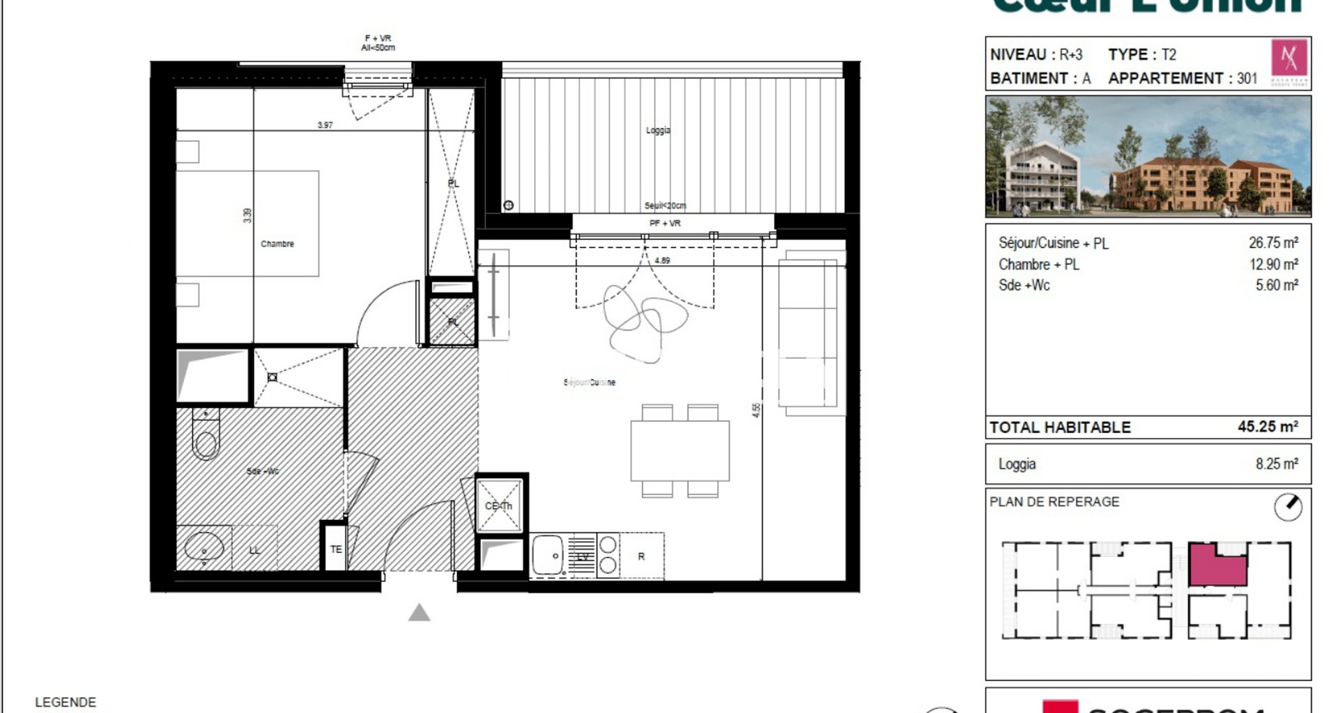 Appartement à louer, 45m², L'Union