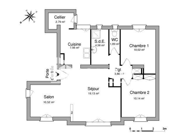 Appartement à louer, 70m², Caen