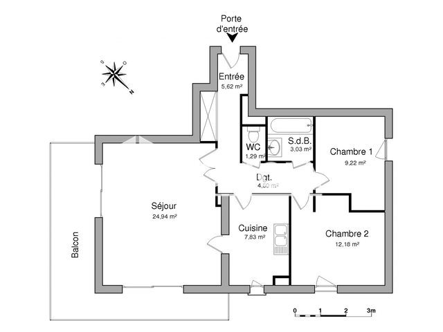 Appartement à louer, 68m², Saint-Avé