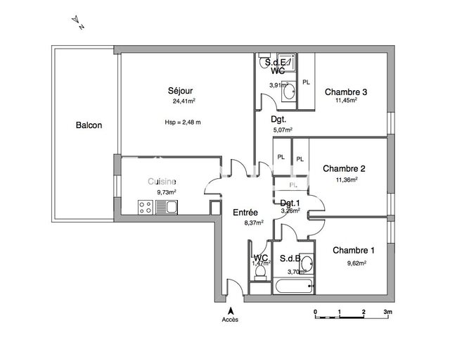 Appartement à louer, 92m², Montpellier