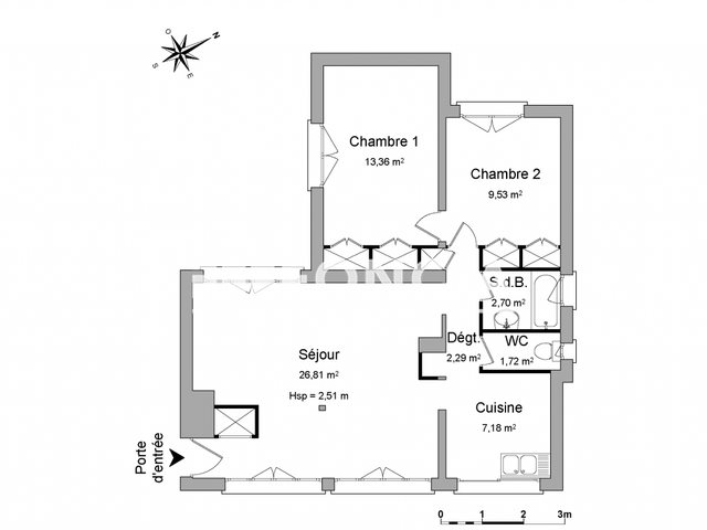 Appartement à louer, 63m², Rochefort
