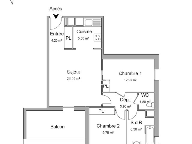 Appartement à louer, 63m², Lormont