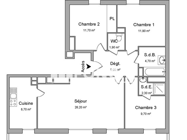 Appartement à louer, 85m², Bruges