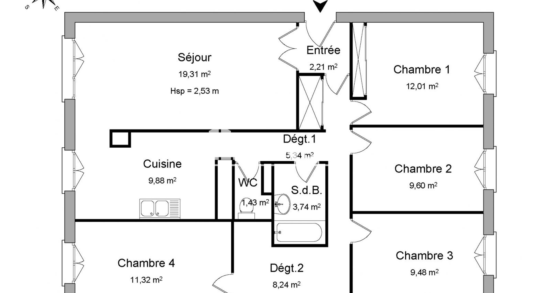 Appartement à louer, 92m², Bois-d'Arcy