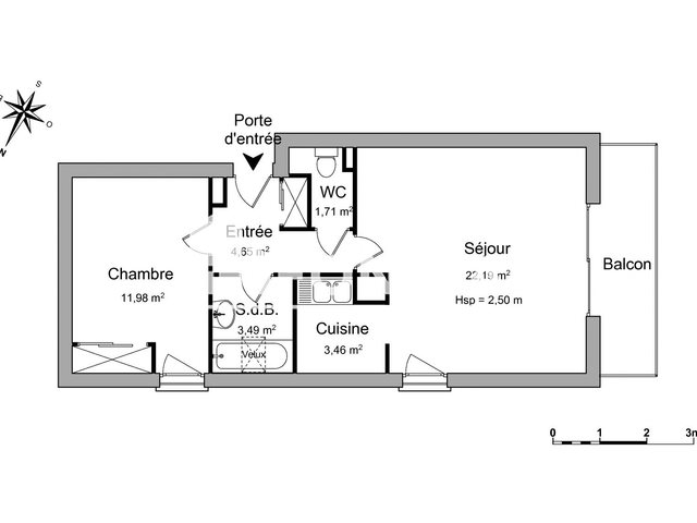 Appartement à louer, 47m², Plescop