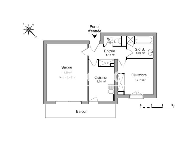 Appartement à louer, 50m², Pessac