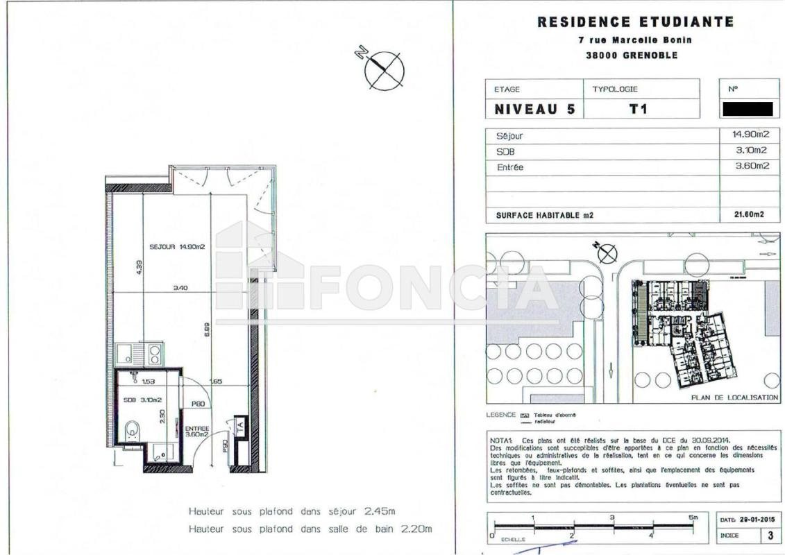 Appartement à vendre, 21m², Grenoble