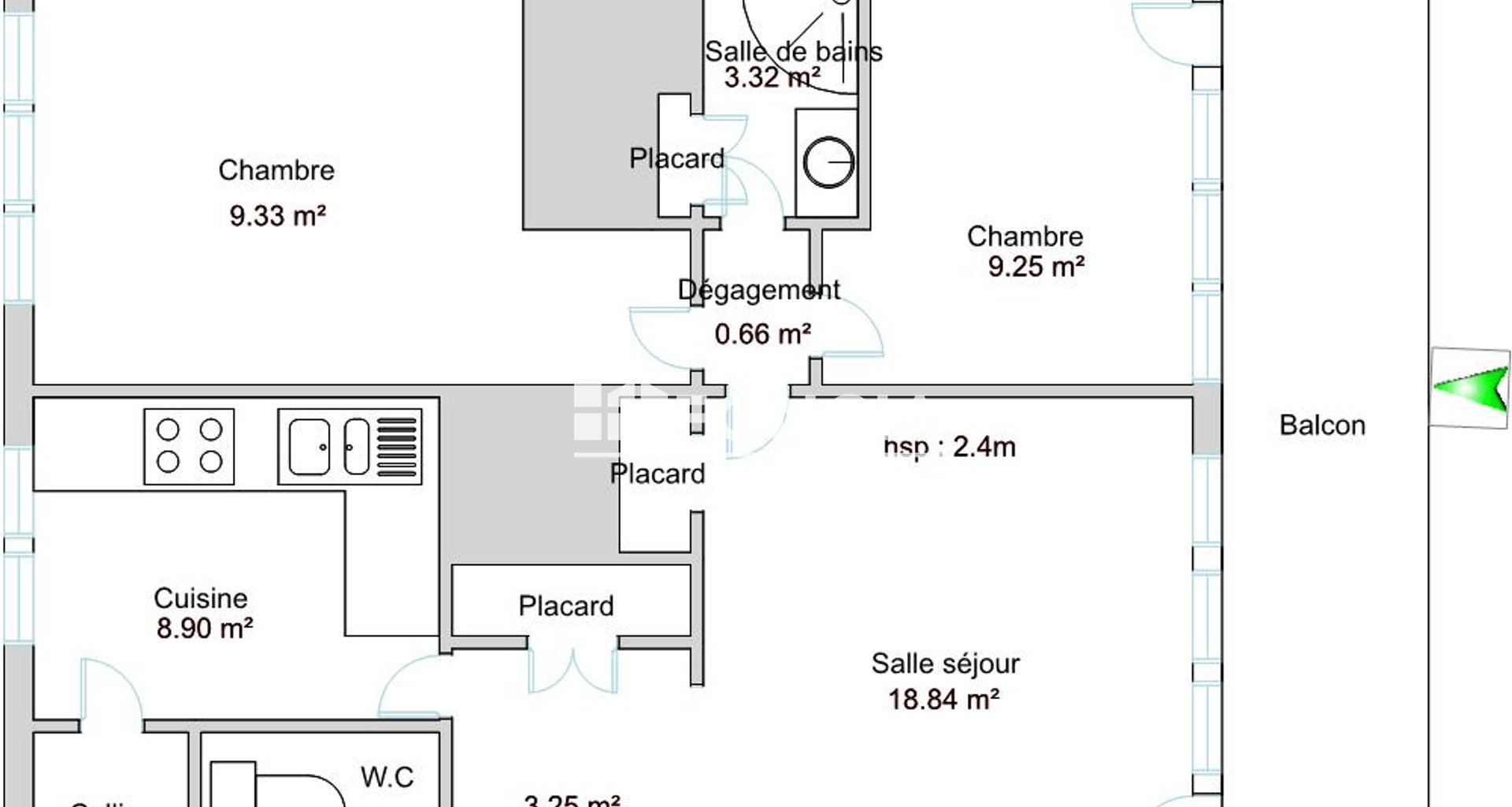 Appartement à louer, 54m², Tarbes