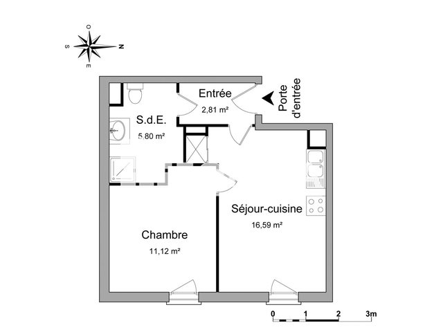 Appartement à louer, 38m², Caen