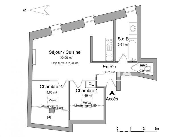 Appartement à louer, 39m², Bordeaux