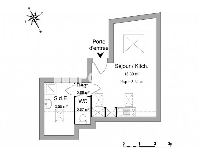 Appartement à louer, 23m², Laval