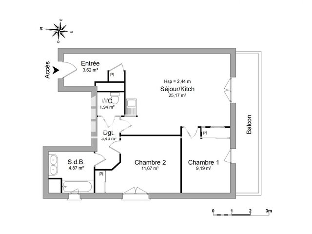 Appartement à louer, 59m², La Seyne-sur-Mer