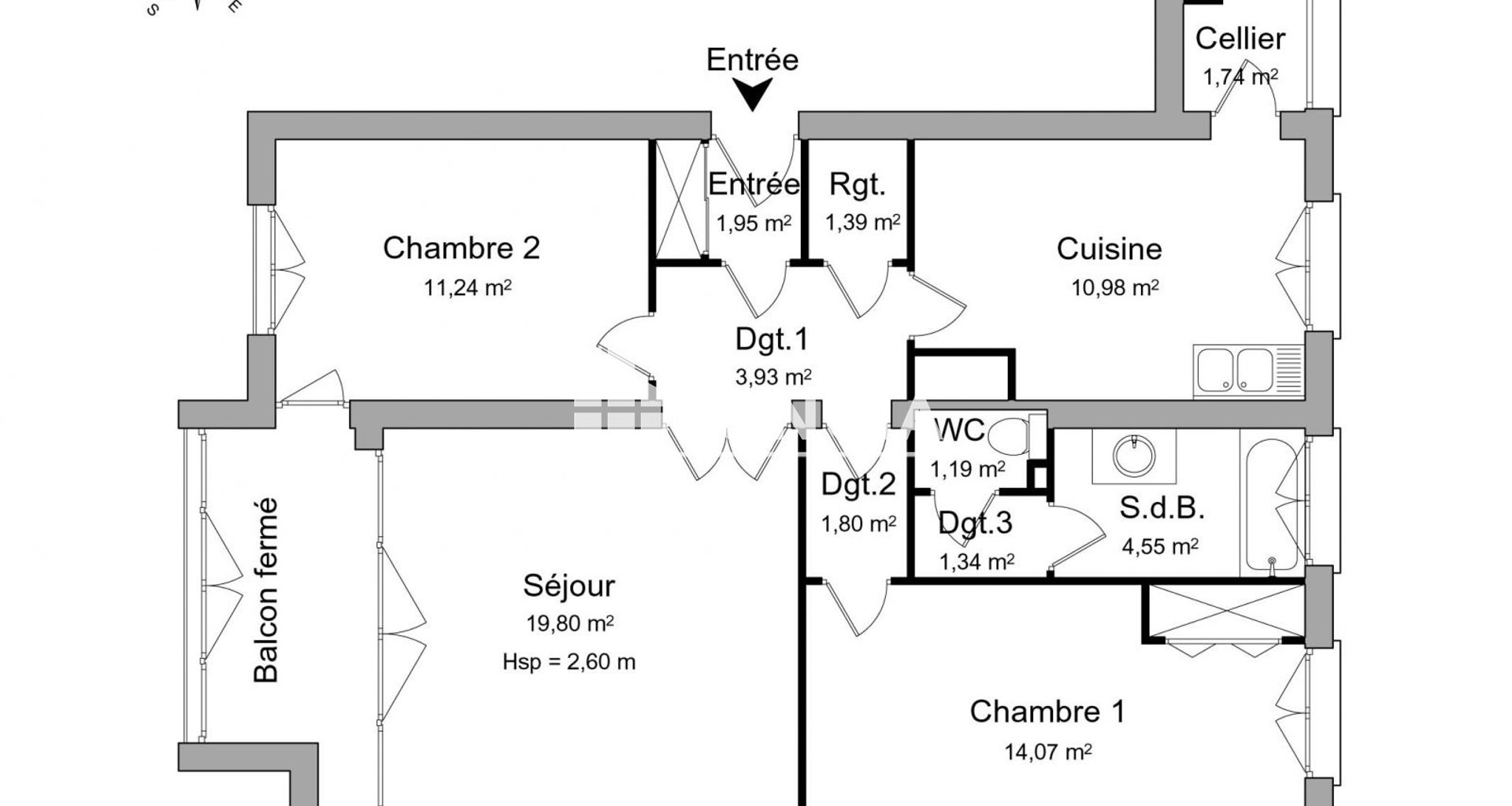 Appartement à louer, 73m², Guilherand-Granges