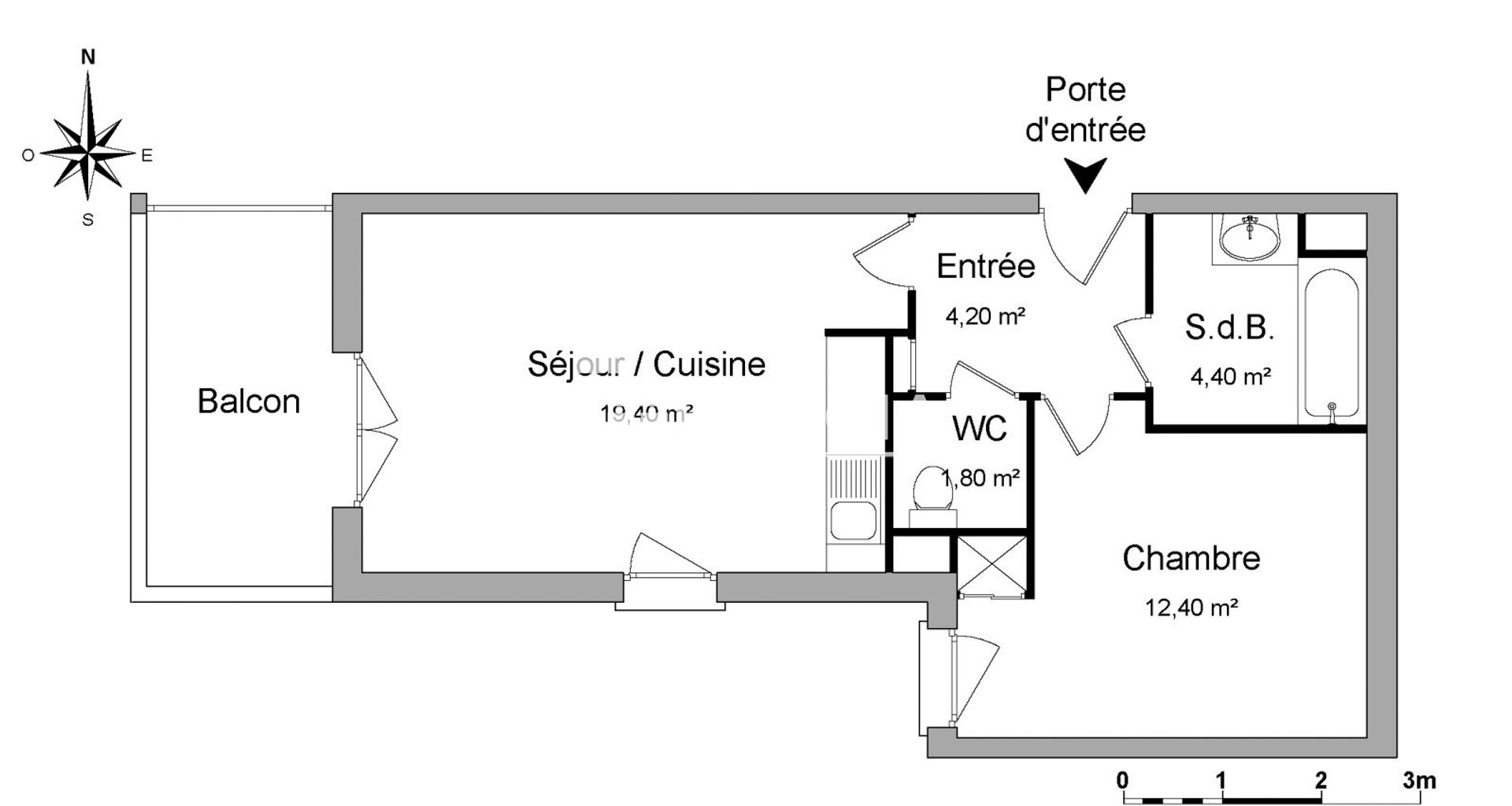 Appartement à louer, 42m², Décines-Charpieu