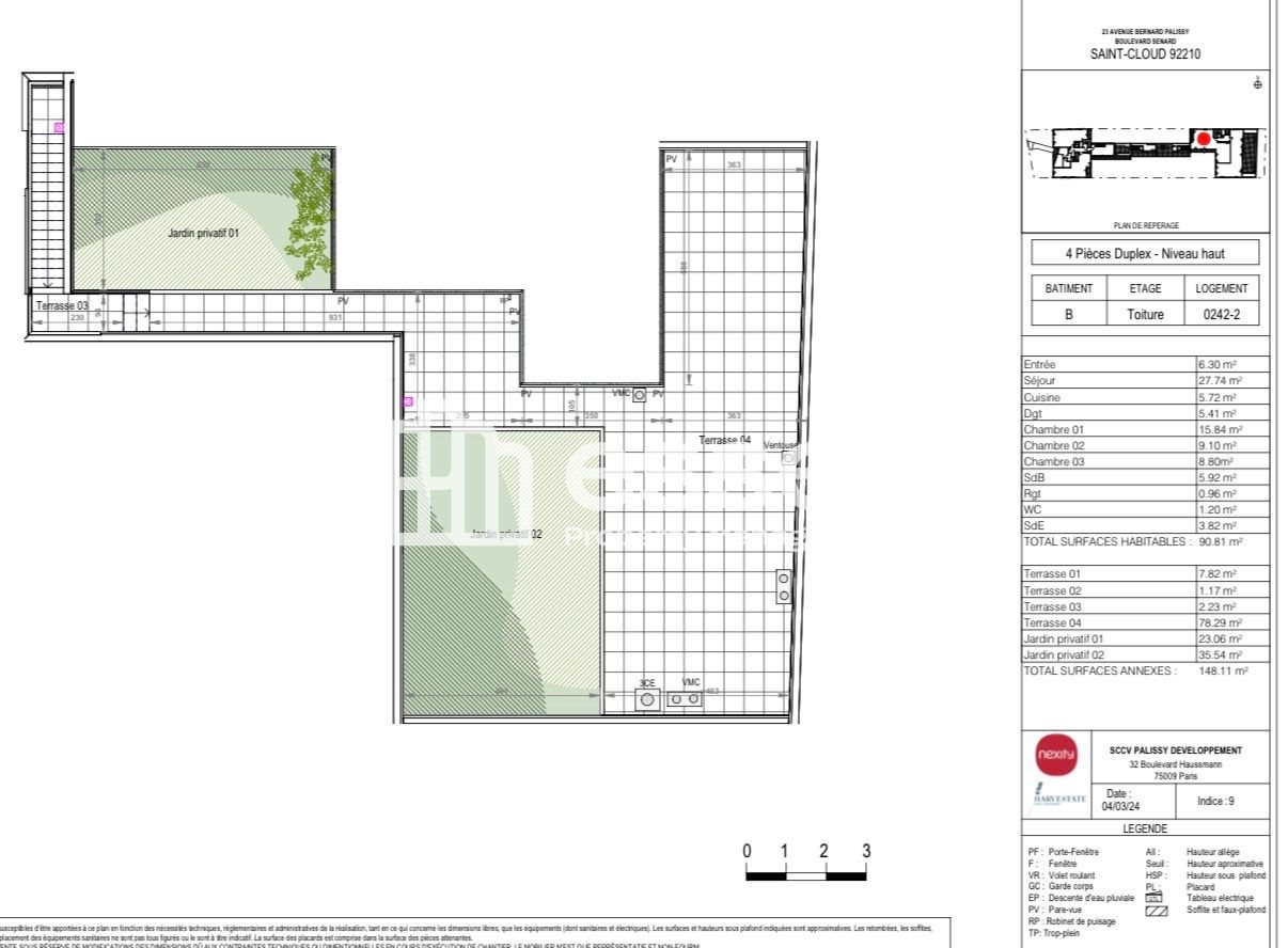 Appartement à louer, 90m², Saint-Cloud
